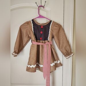 Charming Girl's Gingerbread Christmas Dress